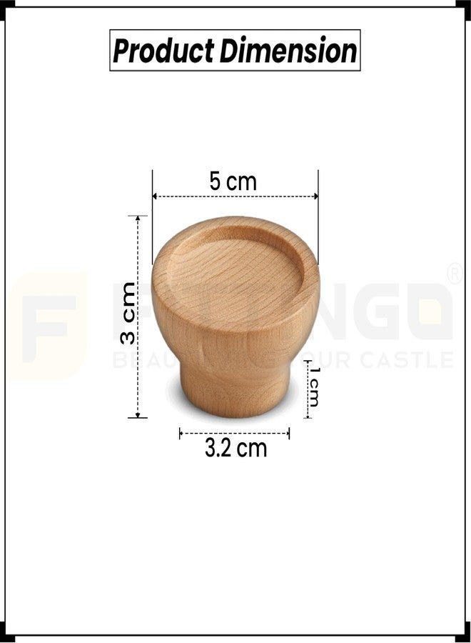 Fittingo Steam Beech Wood Drawer Knob for Cabinet/Cabinet Handle/Door Knobs/Knob for Drawer/Handle for Drawer (2 Inch) Pack of 10 - Image 3